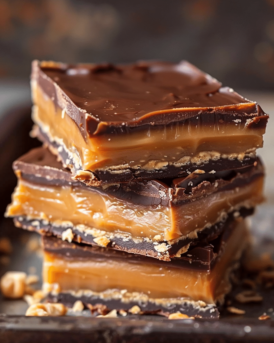 No-Bake Chocolate Peanut Butter Slice with Caramel Swirl