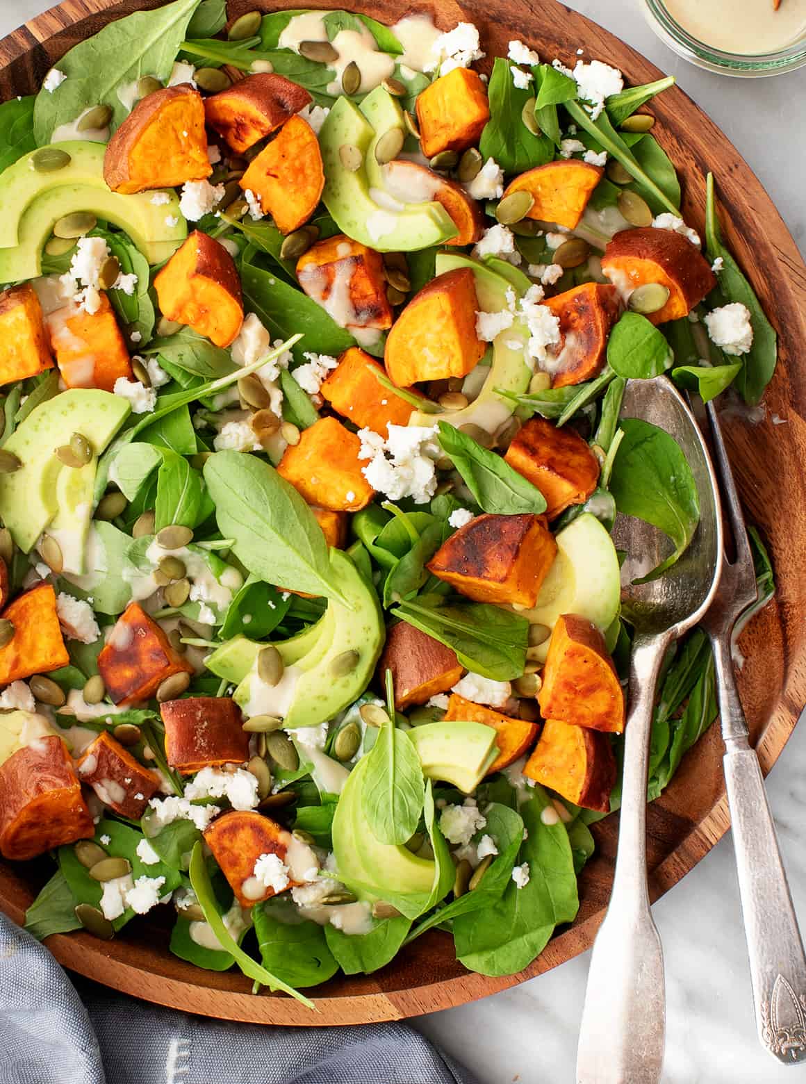 Sweet Potato and Macadamia Nut Salad with Finger Lime Dressing