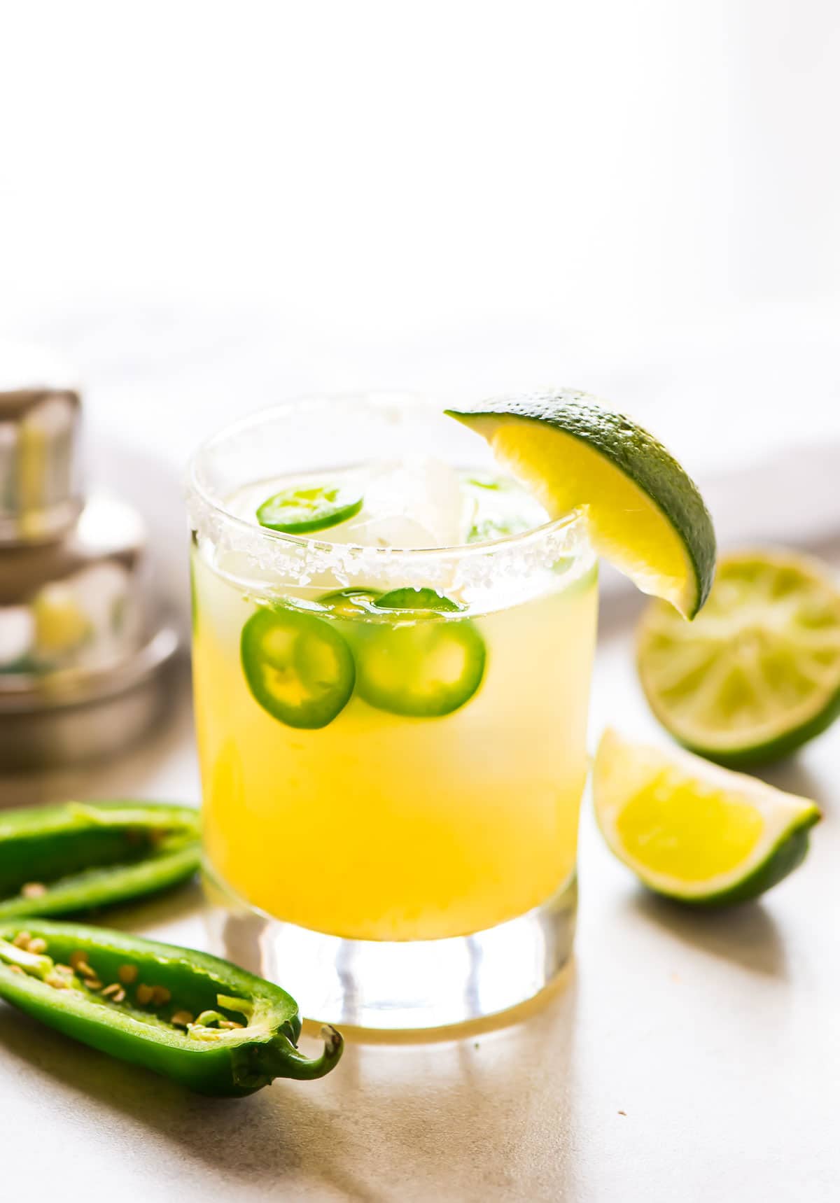 Frozen Jalapeño Margarita with Fresh Lime and Orange Liqueur
