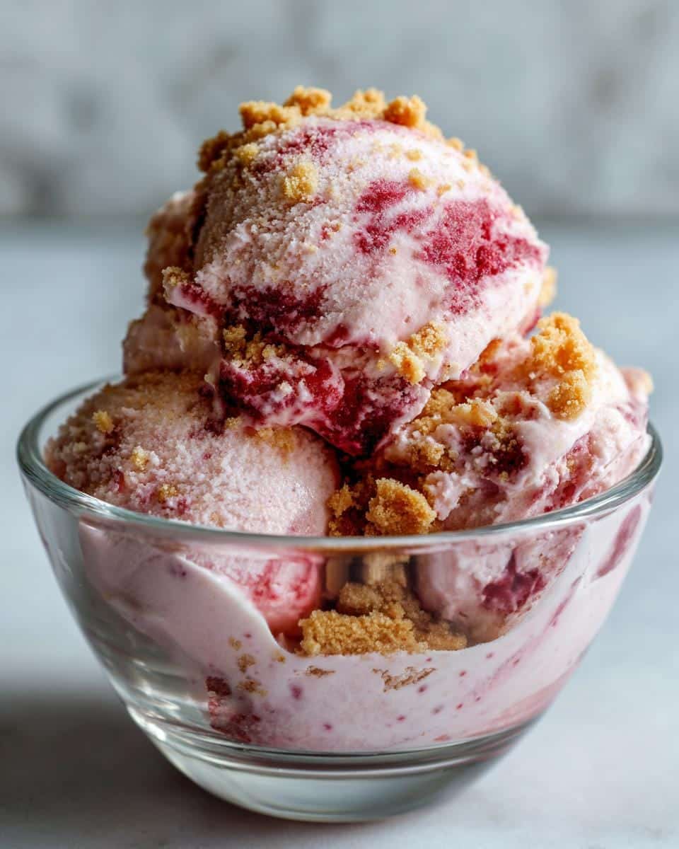 No-Churn Strawberry Cheesecake Ice Cream