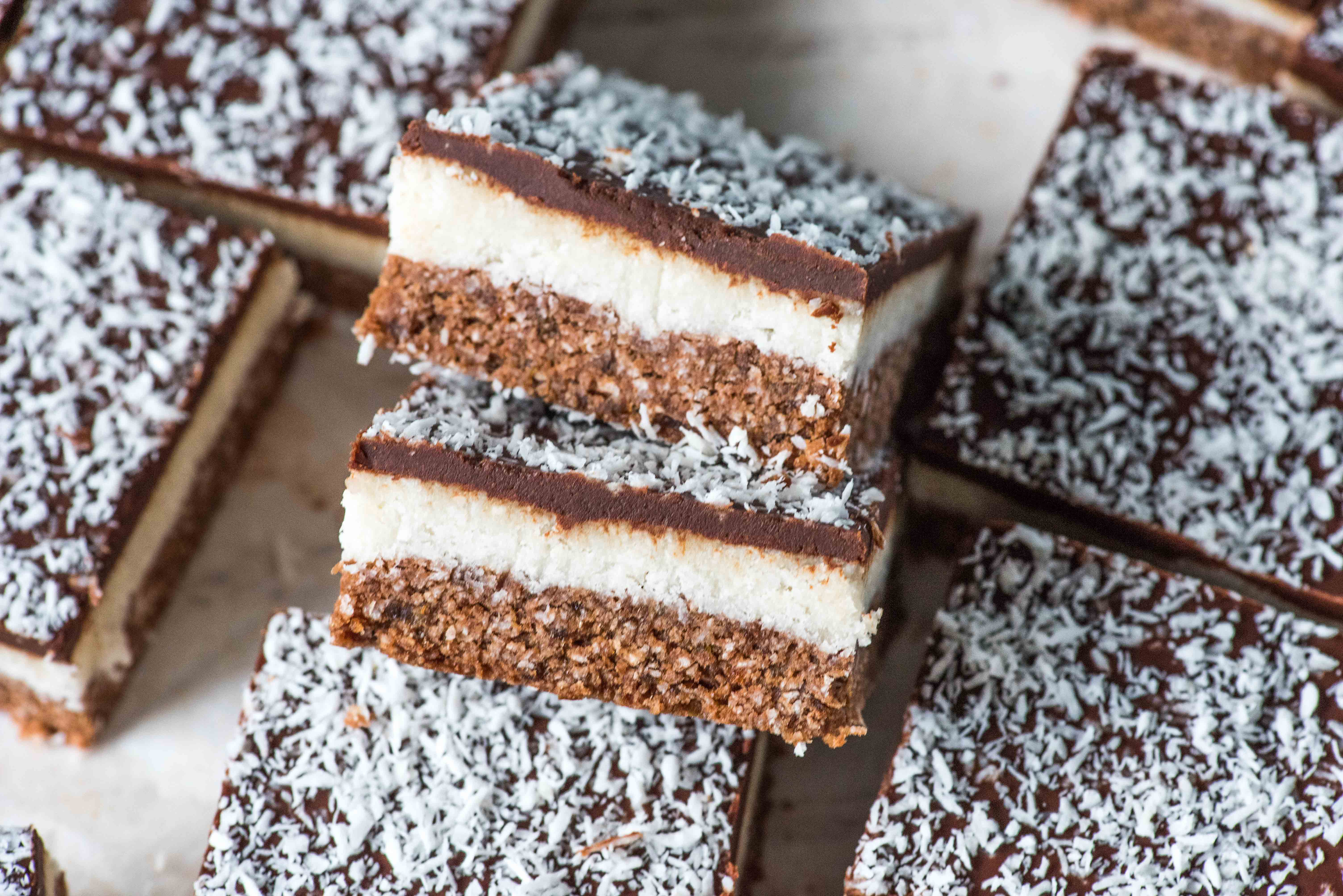 No-Bake Chocolate and Peanut Slice with Coconut