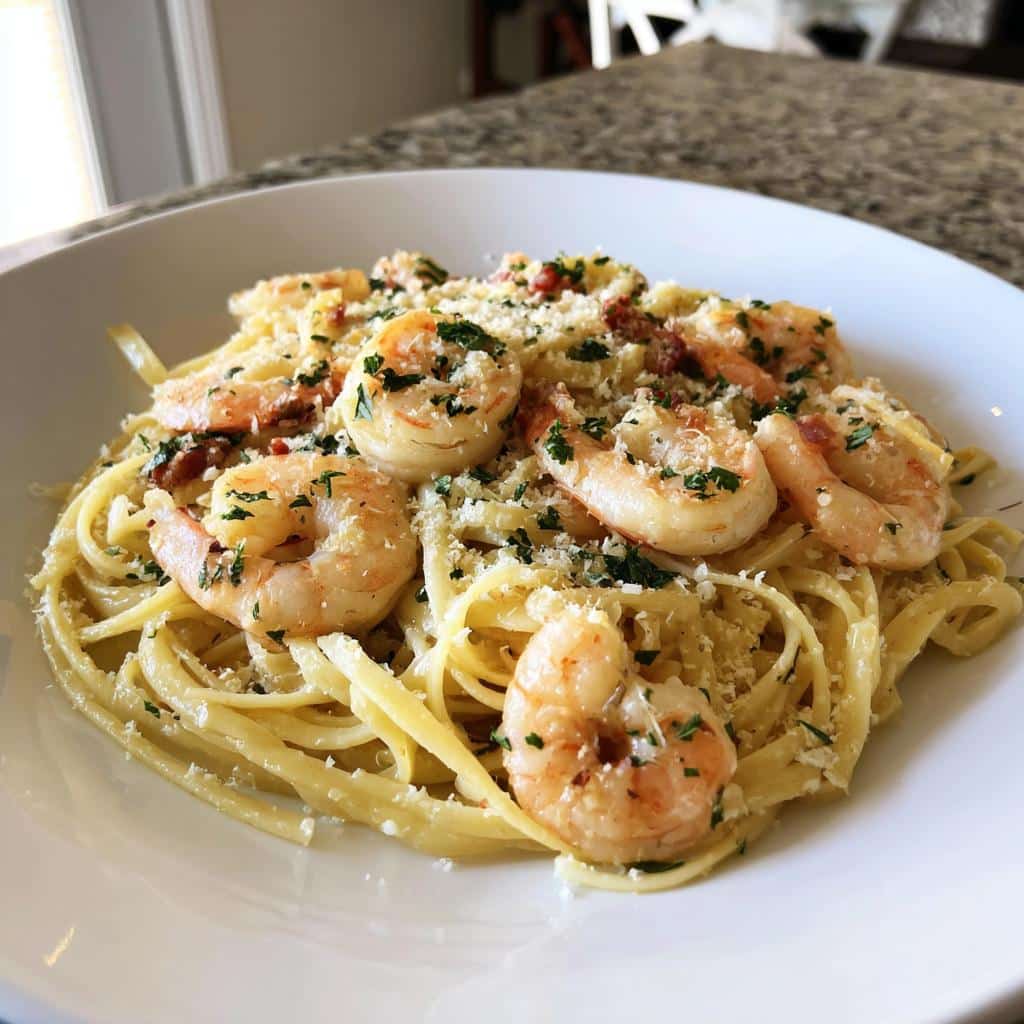 One-Pot Garlic Butter Shrimp Linguine