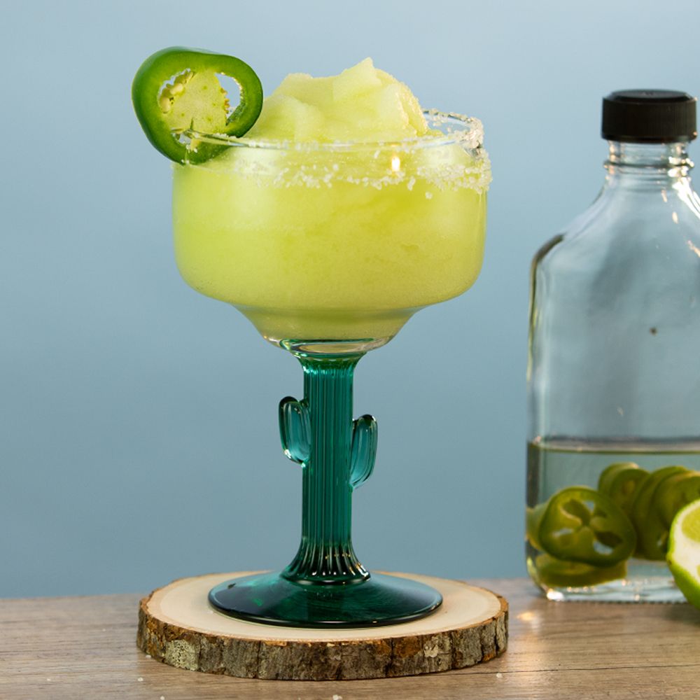 Frozen Jalapeño Margarita with Lime and Orange Liqueur