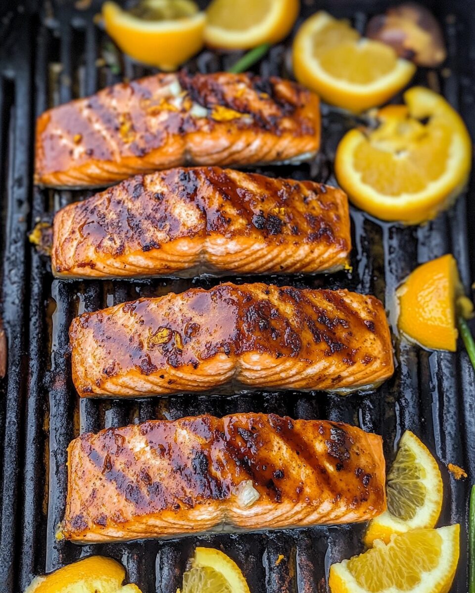 Wood-Grilled Salmon with Maple-Mustard Glaze