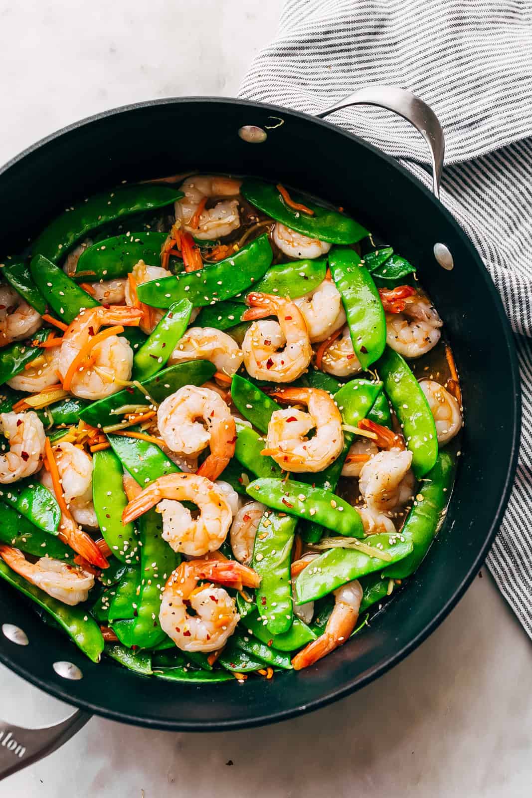 Quick Shrimp Stir-Fry with Snow Peas and Ginger