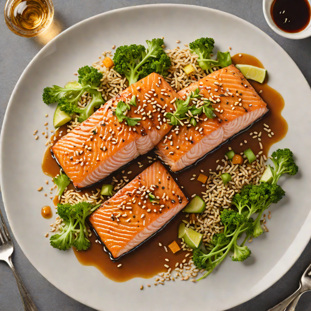Pan-Roasted Salmon with Honey Soy Glaze and Sesame Seeds
