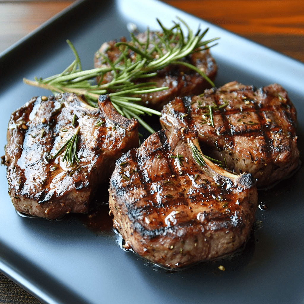 Chargrilled Lamb Chops with Rosemary and Pepperberry Glaze