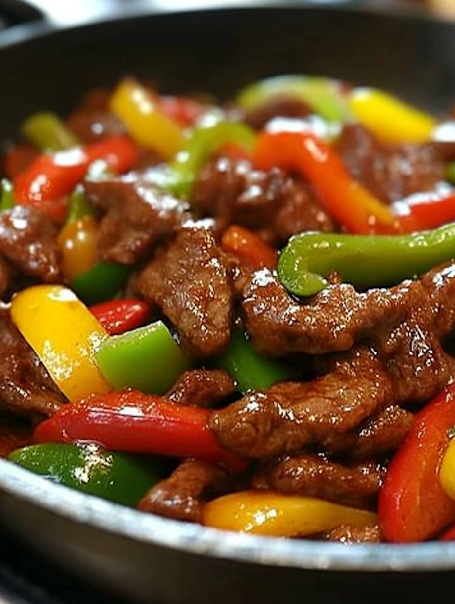 Half-Portion Beef Stir Fry with Bell Peppers and Ginger Soy Sauce