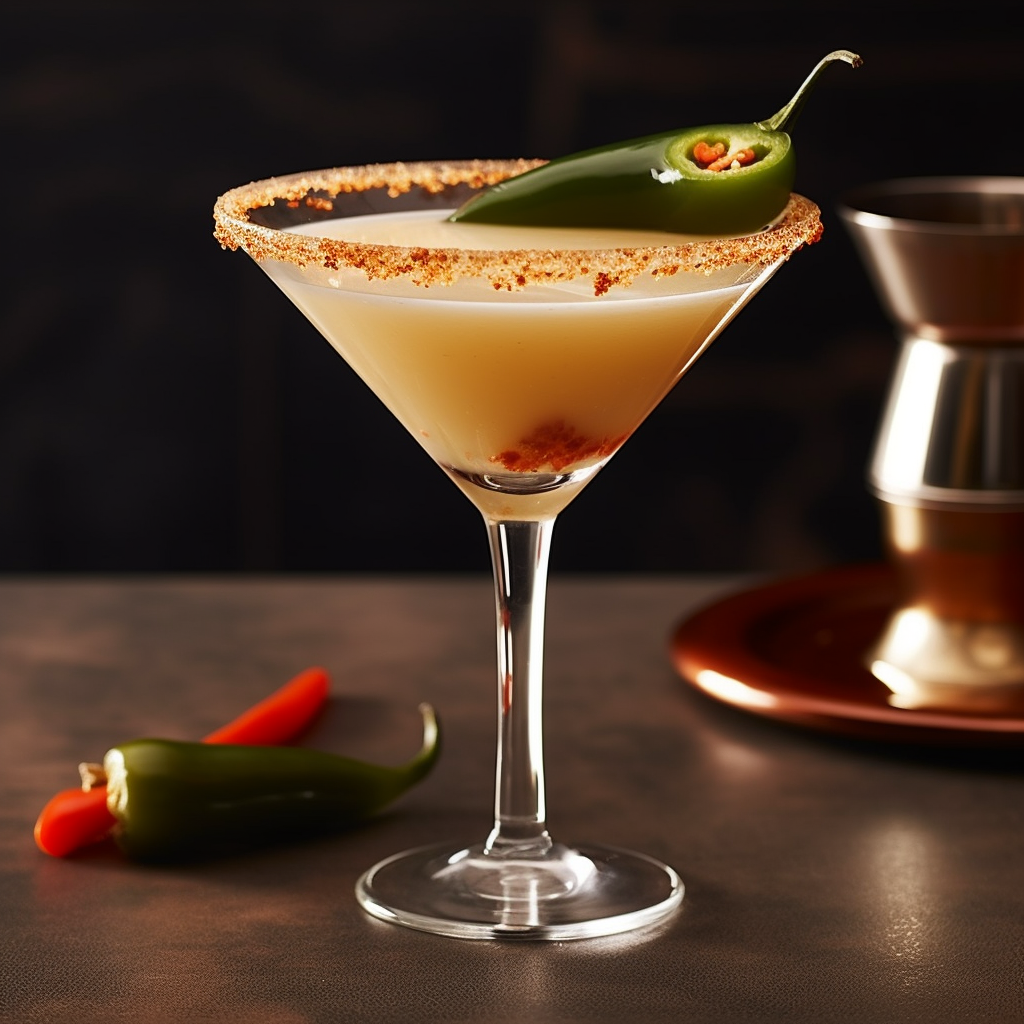 Spicy Jalapeño Tequila Martini with Cilantro