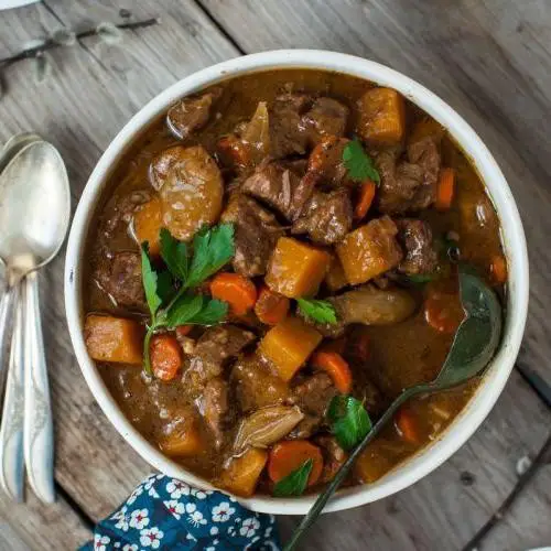 Irish-Style Beef and Guinness Stew with Root Vegetables