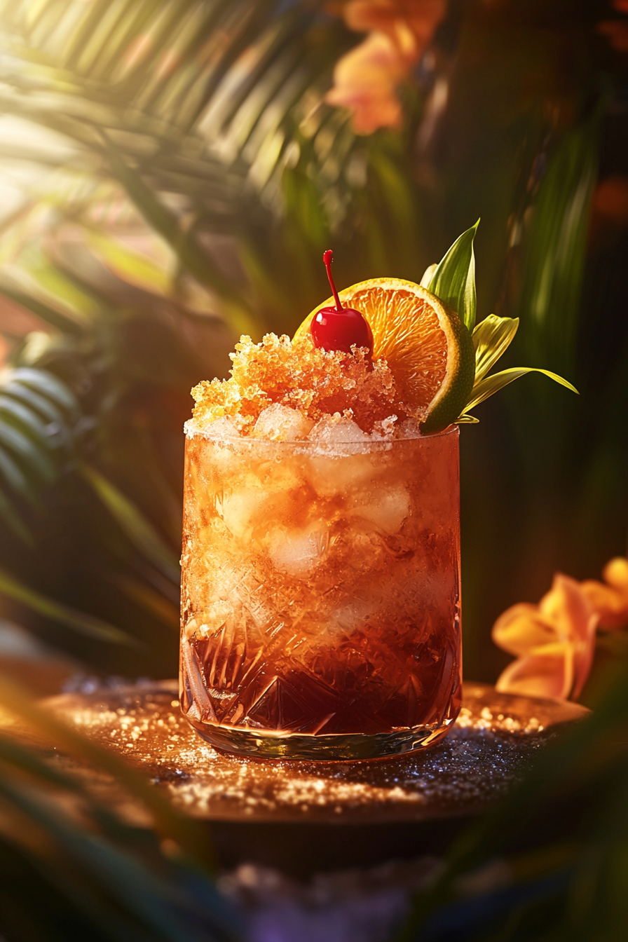Toasted Coconut Rum Punch with Citrus and Tiki Spices