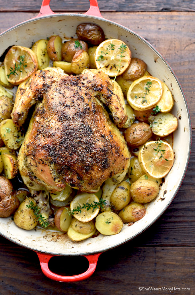 One-Pan Roasted Lemon-Garlic Chicken with Baby Potatoes