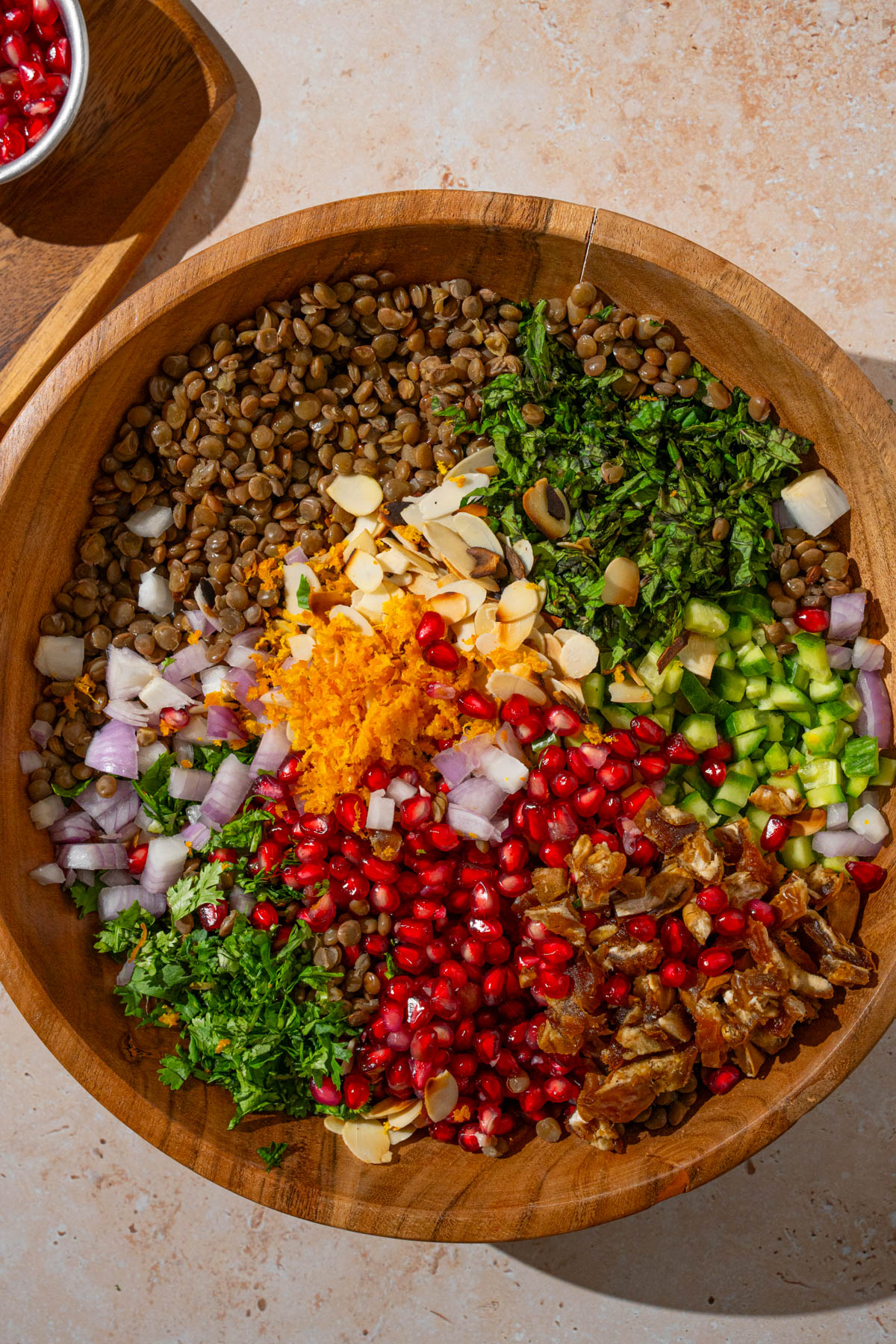 Teff and Lentil Injera Salad Bowl with Citrus Dressing