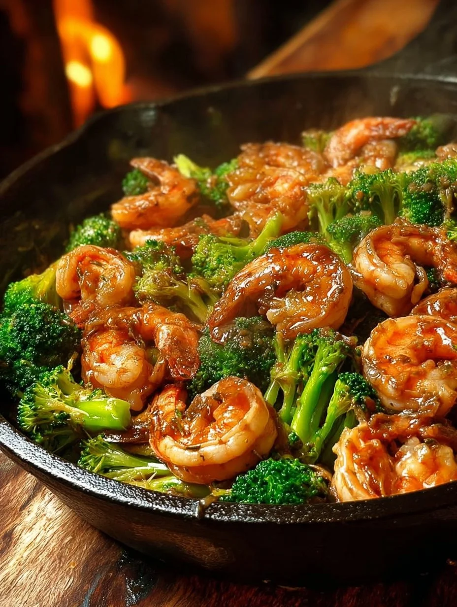 Sautéed Shrimp and Broccoli with Garlic Soy Glaze