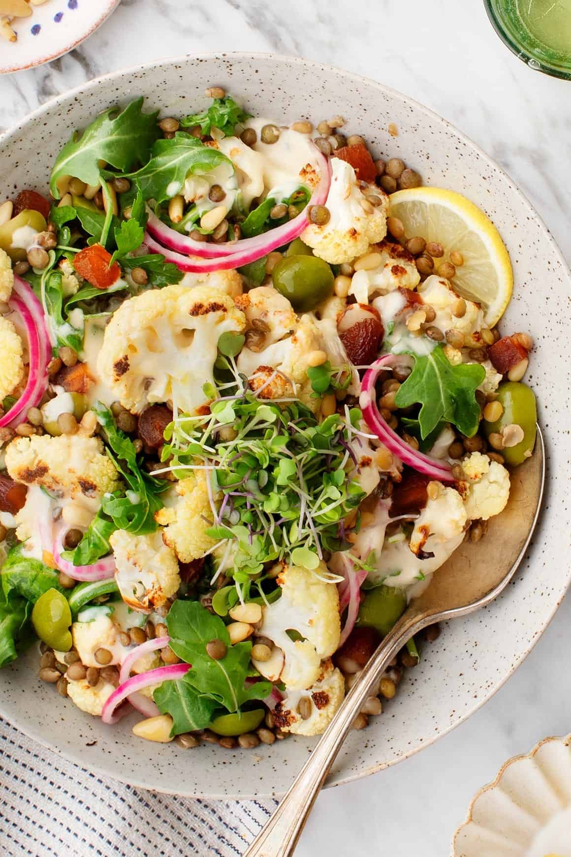 Lemon-Roasted Mediterranean Cauliflower Salad