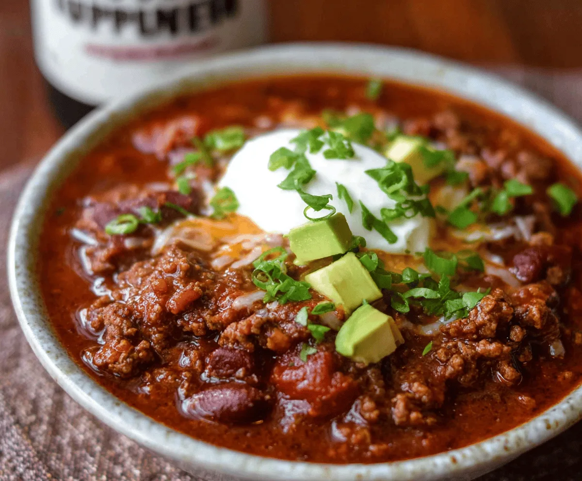 Slow-Cooked Beef Chili with Smoked Paprika and Dark Beer
