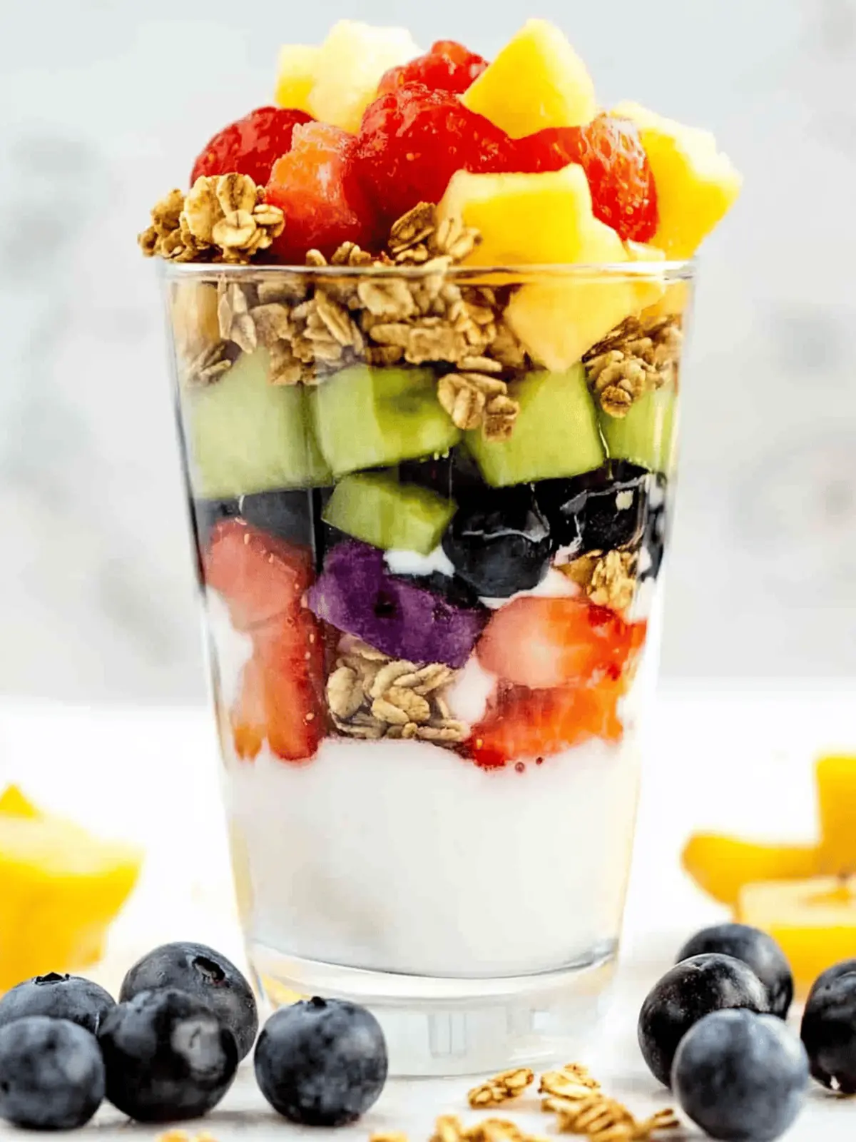 No-Bake Rainbow Fruit and Yogurt Parfaits