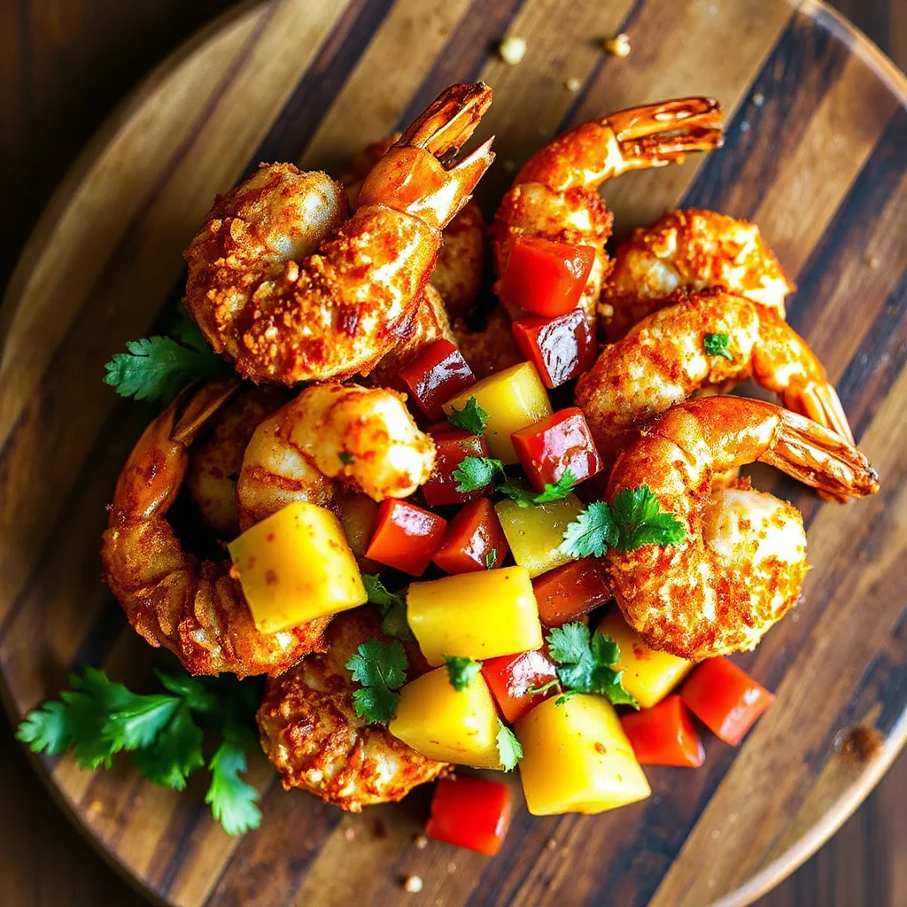 Spiced Rum and Pineapple Sheet Pan Shrimp
