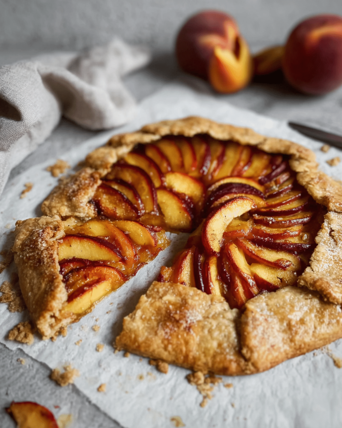 Honey-Roasted Peach and Ricotta Galette