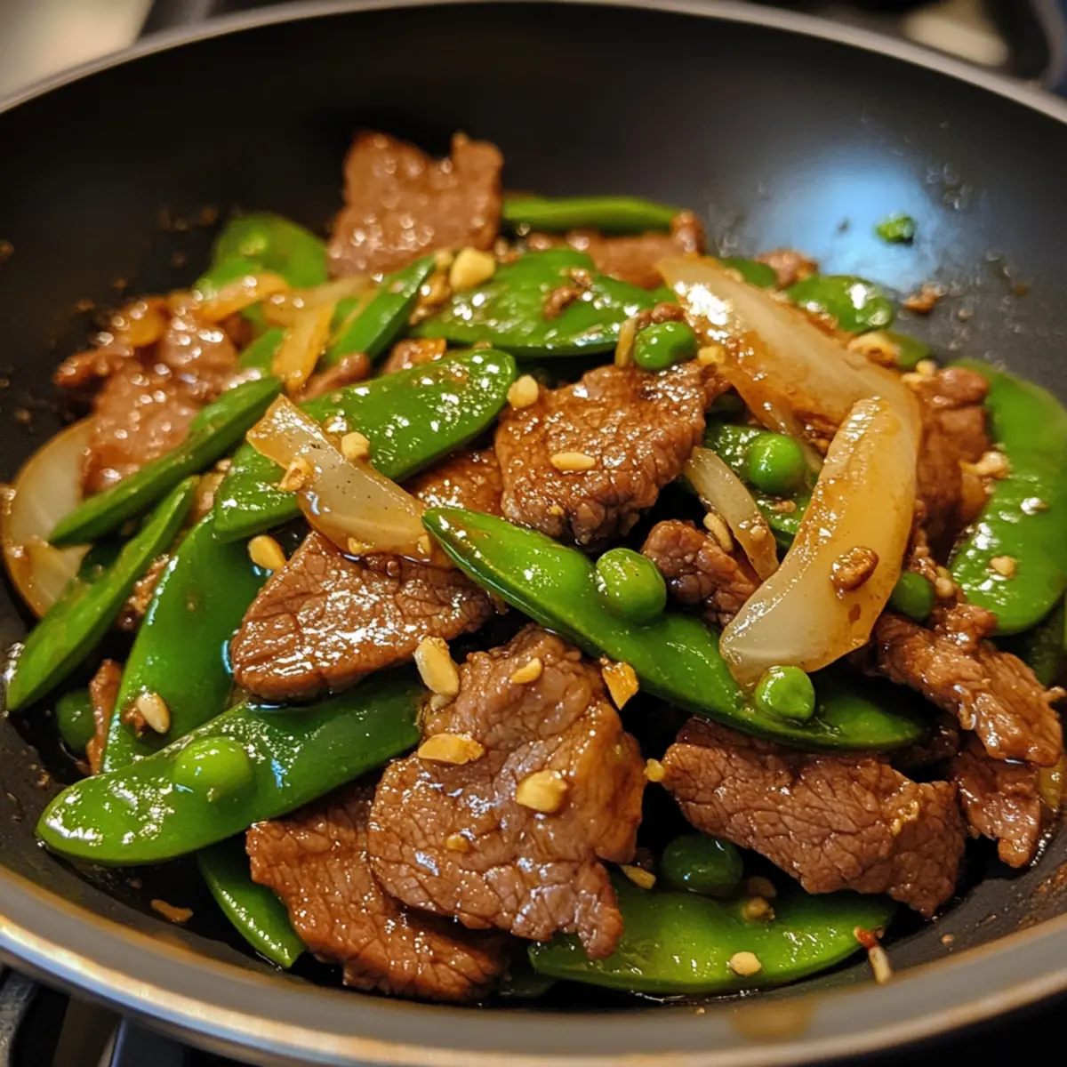Stir-Fried Ginger Beef with Snow Peas