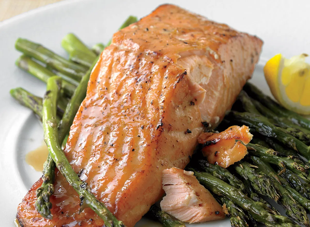 Sheet Pan Honey-Mustard Glazed Salmon with Roasted Asparagus