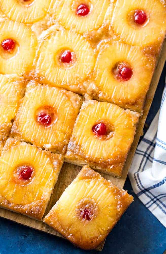 Sheet Pan Pineapple Upside-Down Cake with Brown Sugar Glaze