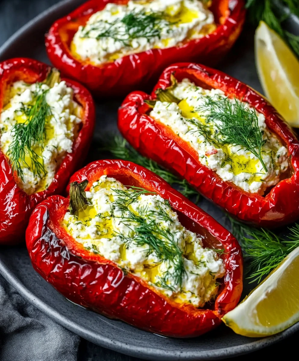 Greek-Style Stuffed Peppers with Feta and Herbs