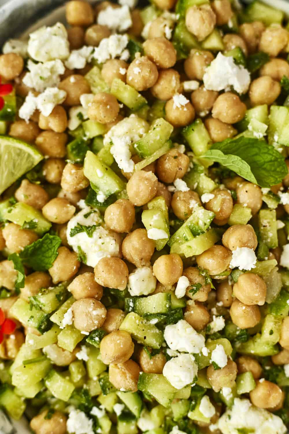 Warm Chickpea and Cucumber Salad with Dill and Lemon Vinaigrette
