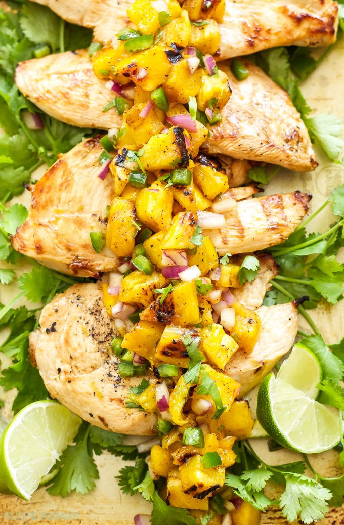 Tequila-Lime Grilled Chicken Tacos with Mango Salsa