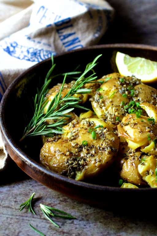 Lemon-Rosemary Roasted Potatoes with Garlic Aioli
