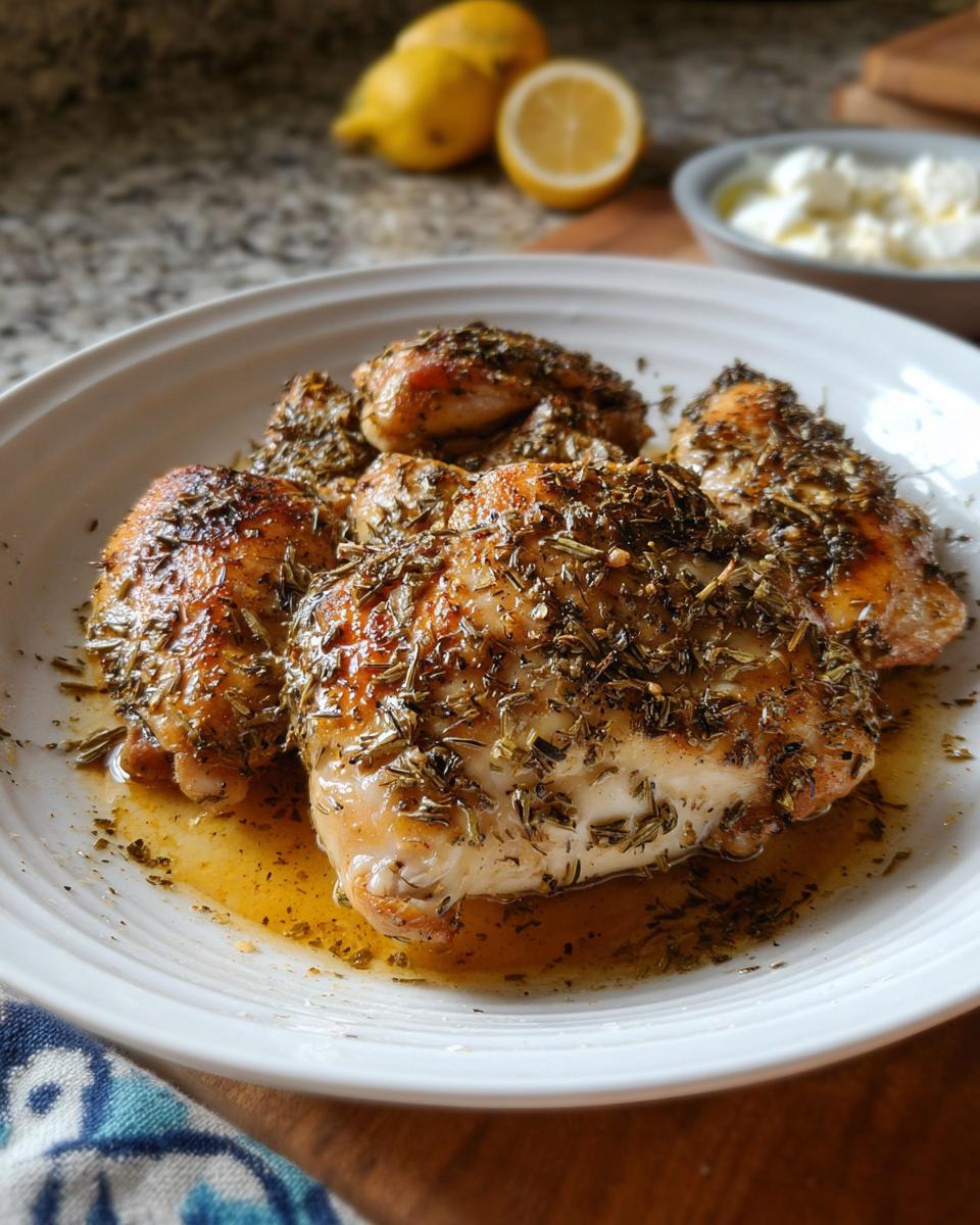 Pan-Seared Greek Lemon-Oregano Chicken Thighs