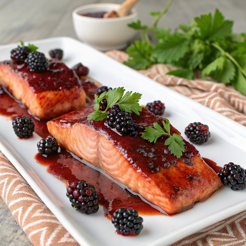 Glazed Wild Salmon with Alaskan Berry Compote