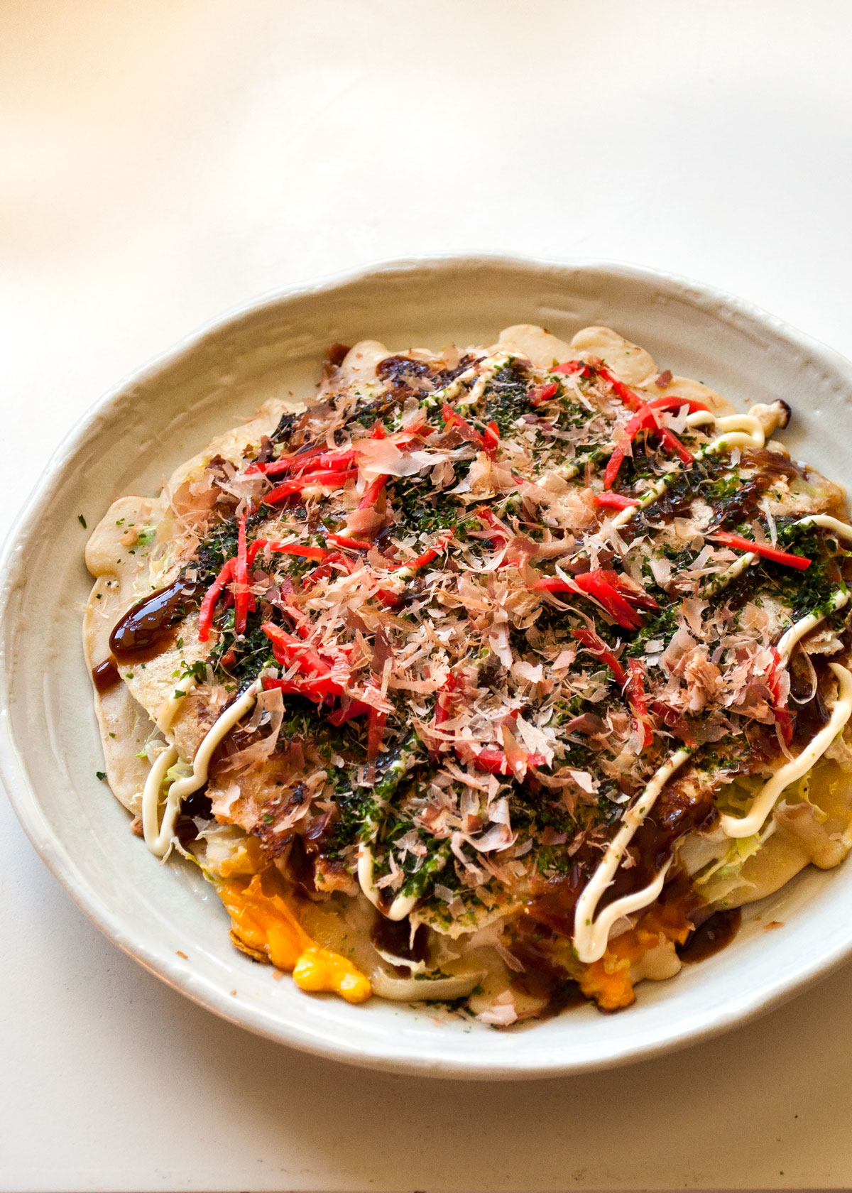 Authentic Osaka-Style Okonomiyaki with Savory-Sweet Sauce