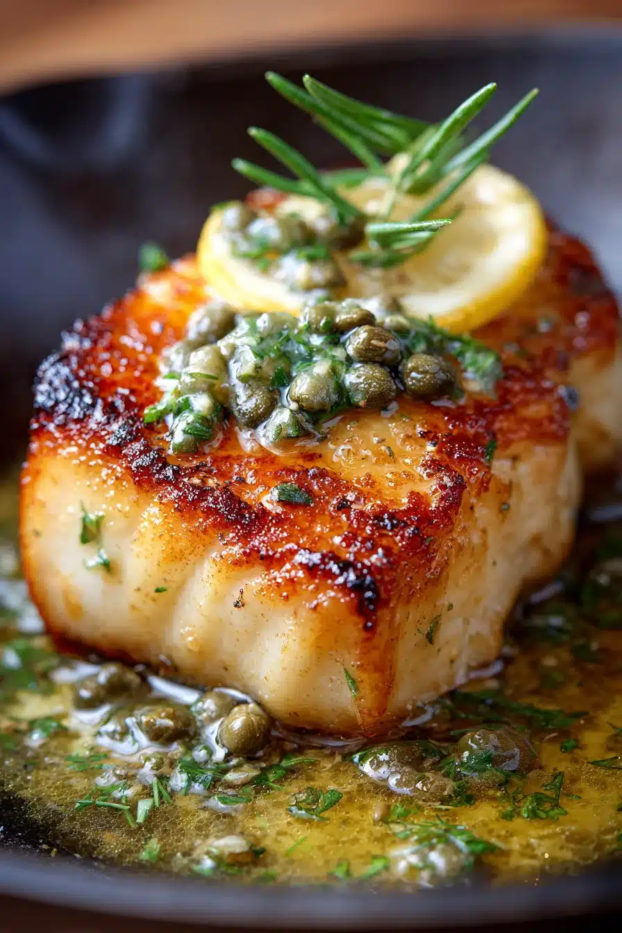 Pan-Roasted Sea Bass with Lemon Butter and Capers