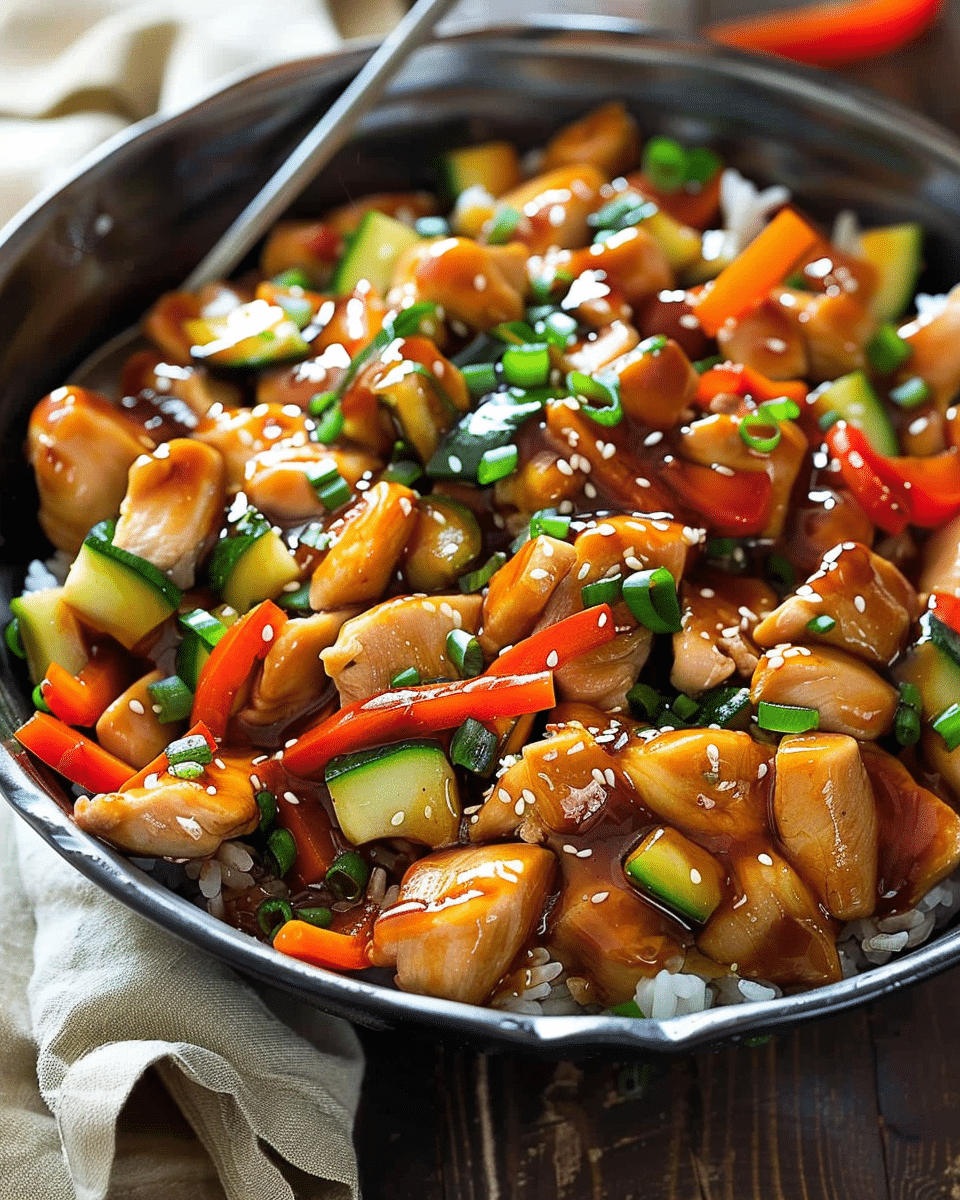 Honey-Soy Glazed Chicken Stir Fry with Bell Peppers