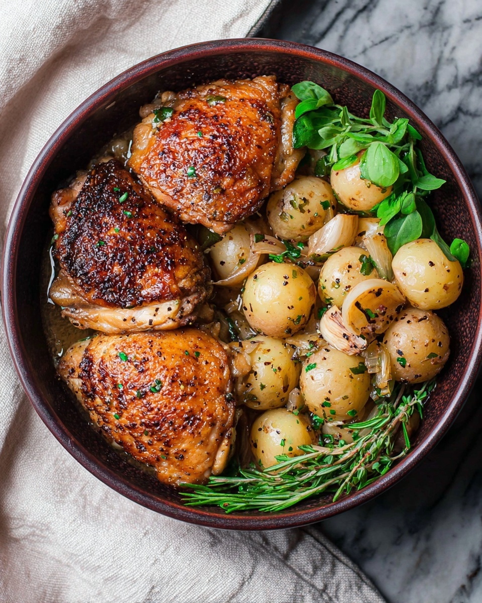 Crispy Lemon-Herb Chicken with Maple-Roasted Potatoes