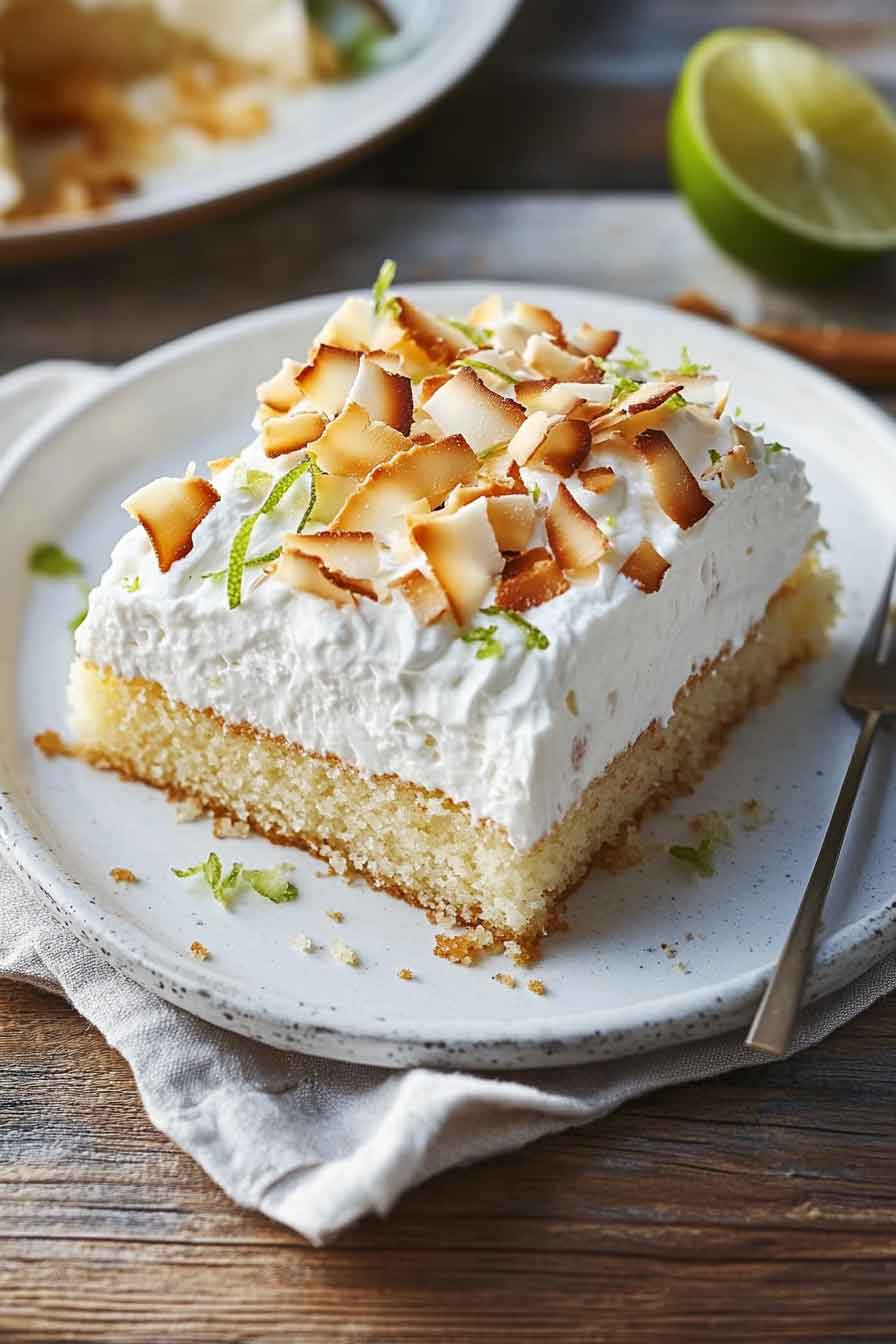 Honey-Lime Tres Leches Cake with Toasted Coconut
