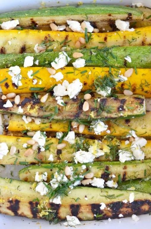 Grilled Zucchini and Red Onion Salad with Lemon-Herb Vinaigrette