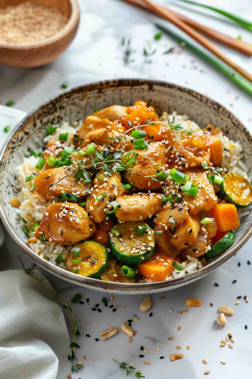 One-Pot Chicken and Vegetable Stir Fry with Sesame-Ginger Sauce