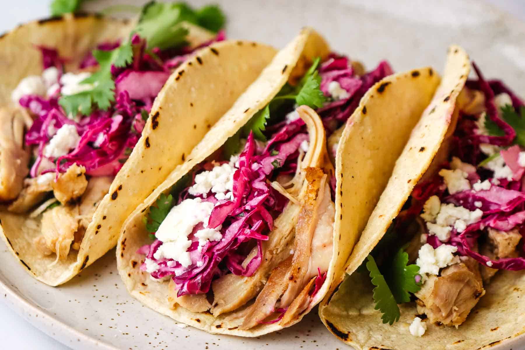 Baked Mexican-Style Chicken Tacos with Lime-Cilantro Slaw