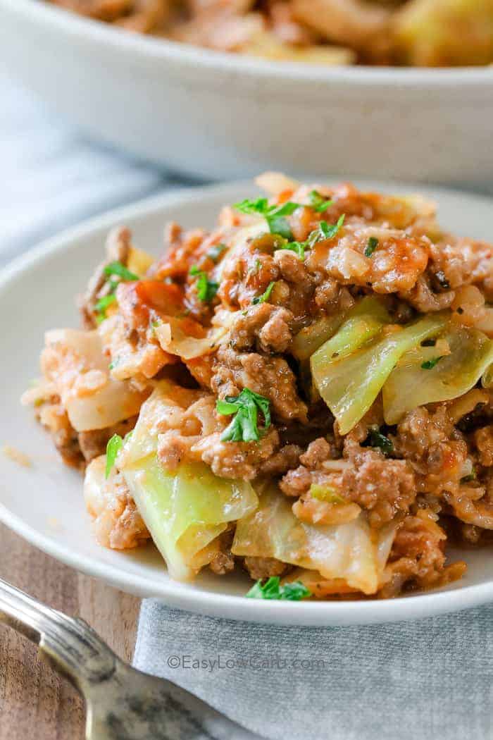 Skillet Keto Eggroll Bowl with Ground Pork and Cabbage