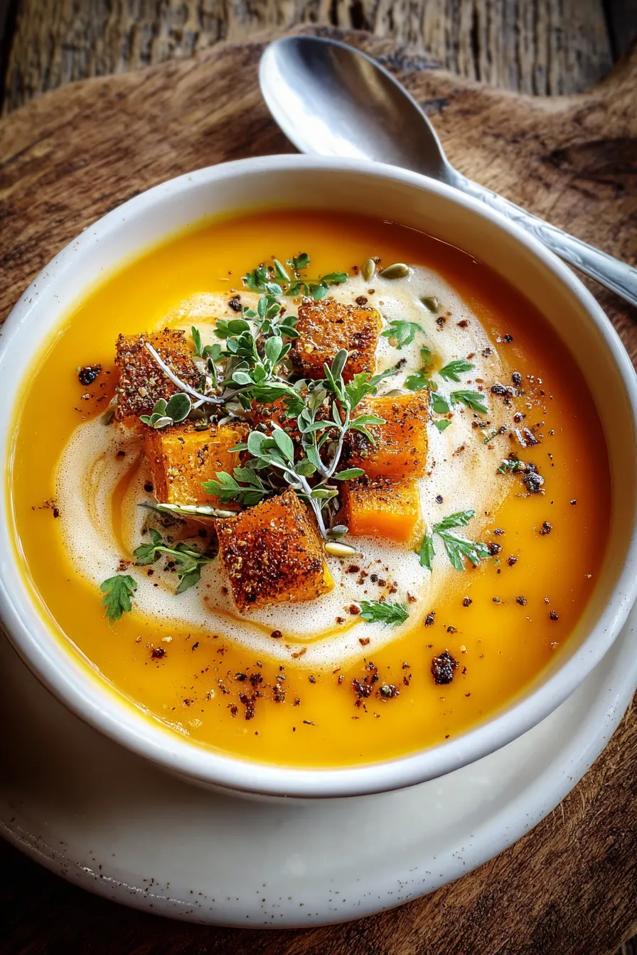 Eucalyptus-Infused Roasted Pumpkin Soup