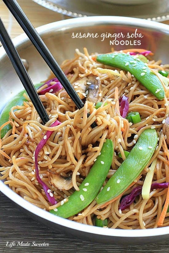 Soba Noodle Stir-Fry with Ginger Sesame Sauce