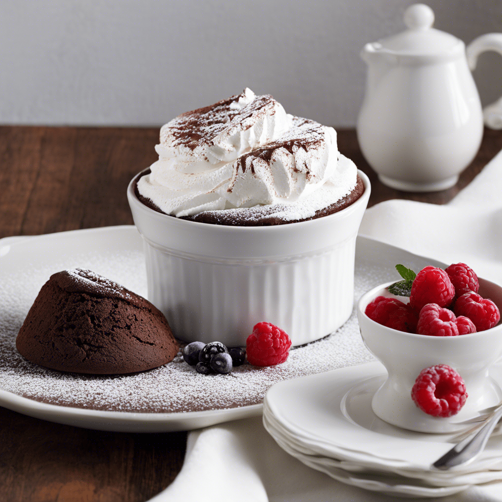 Baked Chocolate Soufflé with Espresso Whipped Cream