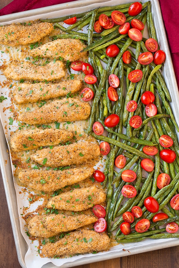 One-Pan Garlic Butter Chicken with Parmesan Green Beans