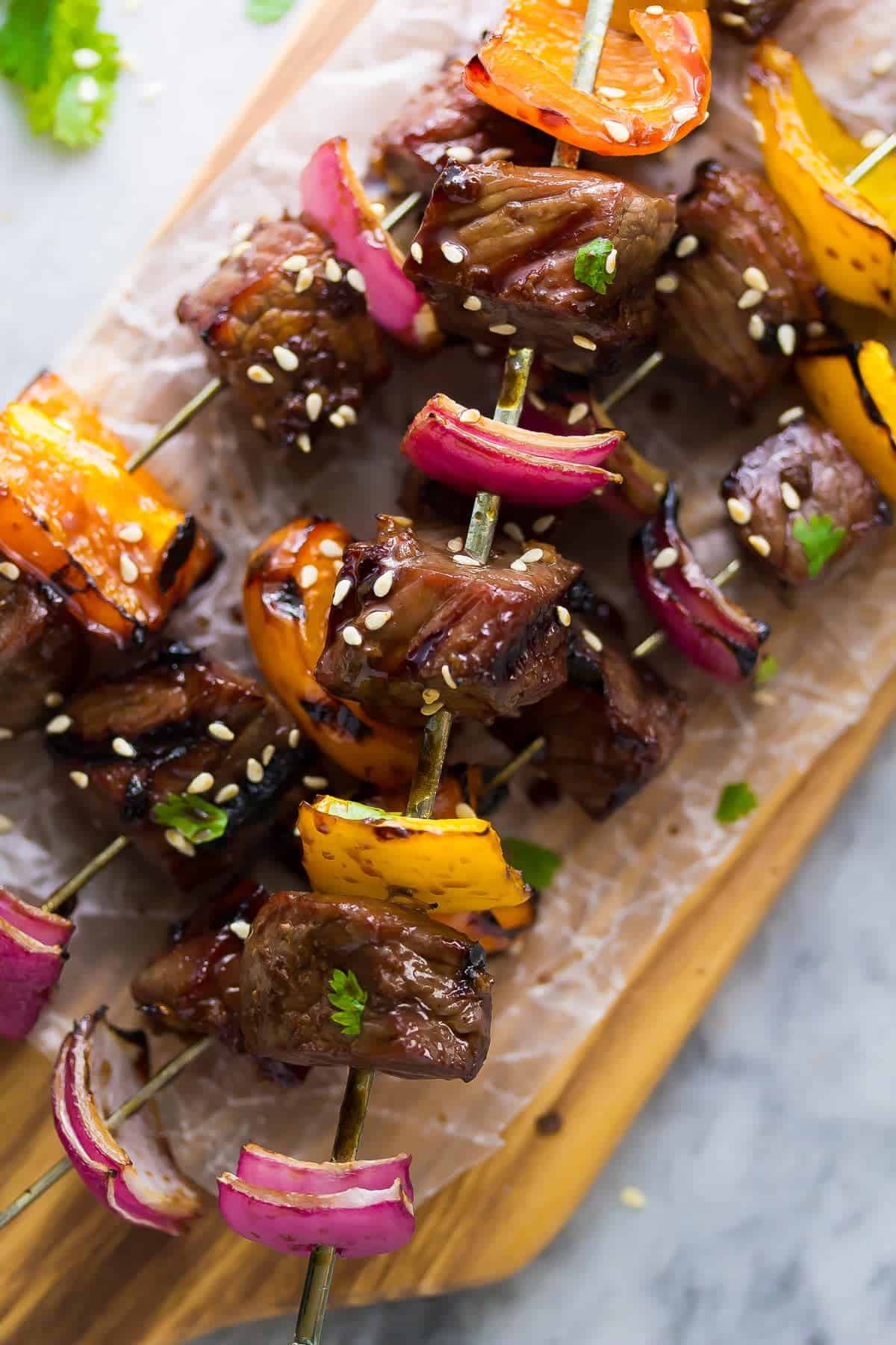 Northern Spice-Rubbed Beef Skewers with Pickled Red Onion