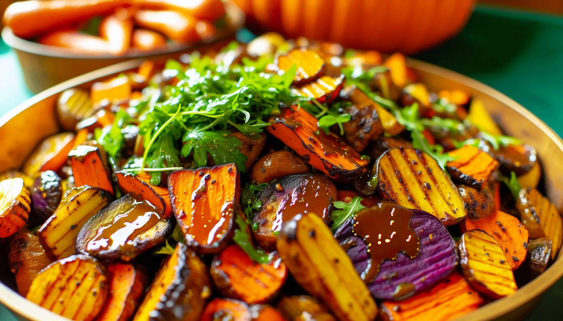Regional Harvest Salad with Roasted Root Vegetables and Maple Vinaigrette