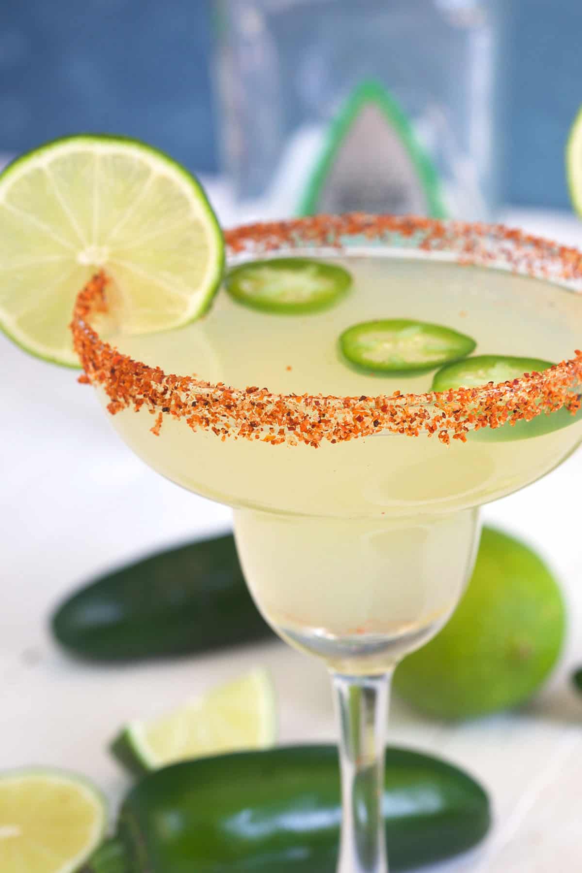 Frozen Jalapeño-Infused Margarita with Lime and Orange Liqueur