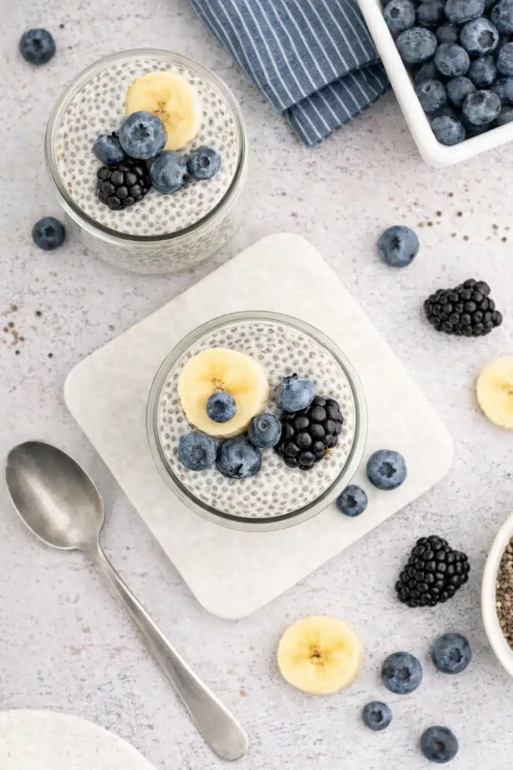 Vanilla Almond Chia Pudding with Fresh Berries