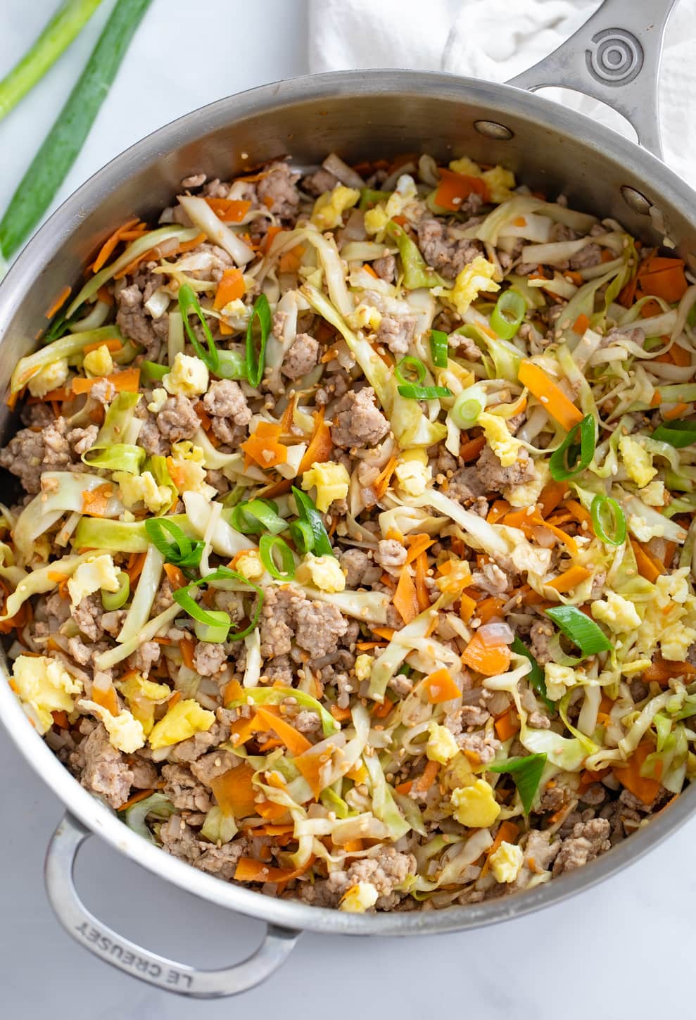 Stir-Fried Pork and Cabbage Keto Eggroll Bowl